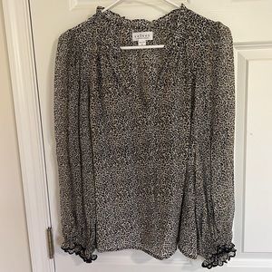 Leopard print silk blouse